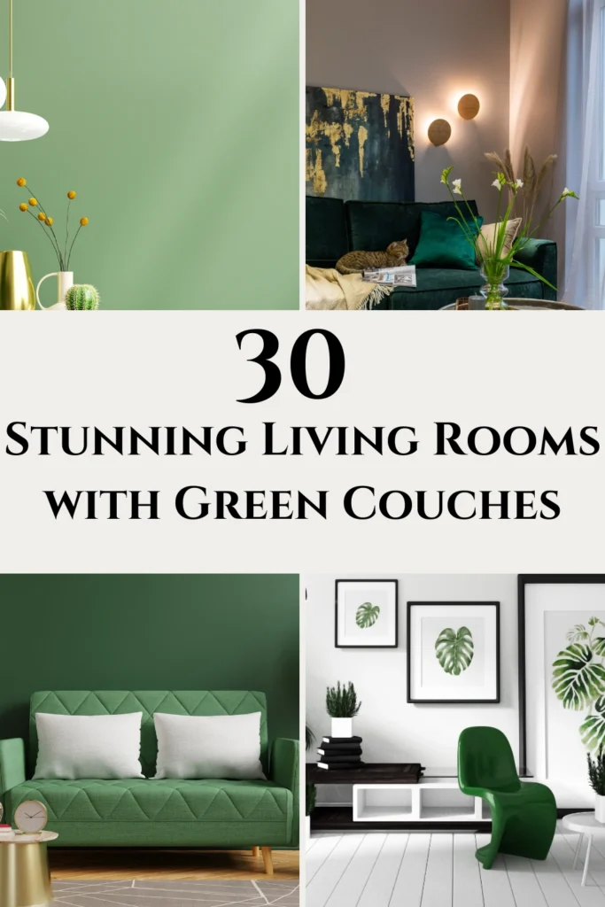 Living Room with Green Couch